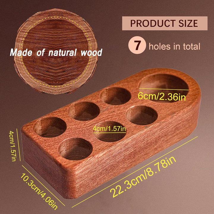 7-Fach Organizer aus Holz, 6x4cm + 1x6cm, 7