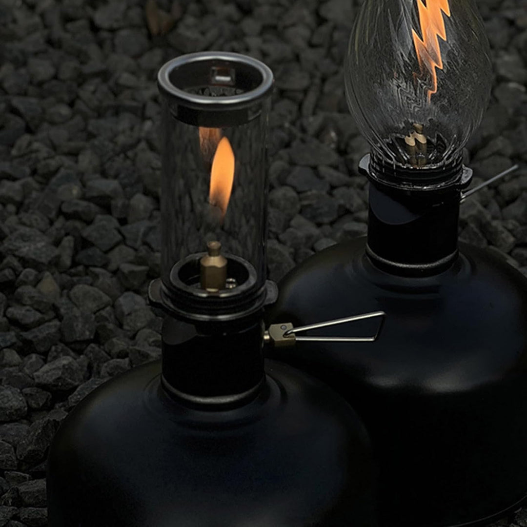 SIXRUN Tragbare Camping-Gaslaterne aus Aluminiumlegierung, Leichte Vintage-Kerzenlampe für Rucksackr