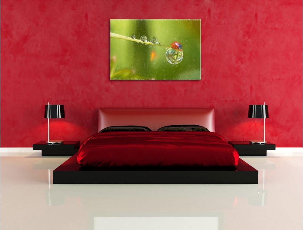 Pixxprint Marienkäfer als Leinwandbild/Grösse: 100x70 / Wandbild/Kunstdruck/fertig bespannt, 100x70