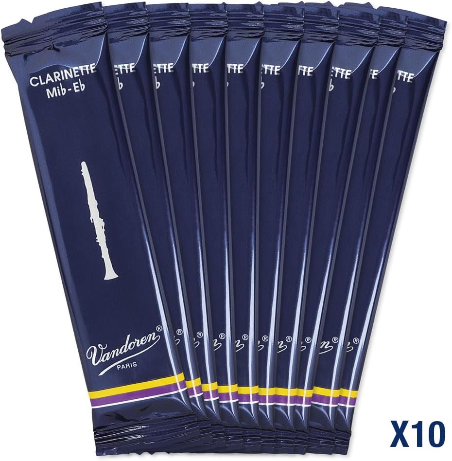 Vandoren CR114 Traditionelle Blätter für Eb-Klarinette, Stärke 4, 10 Stück, Stärke 4