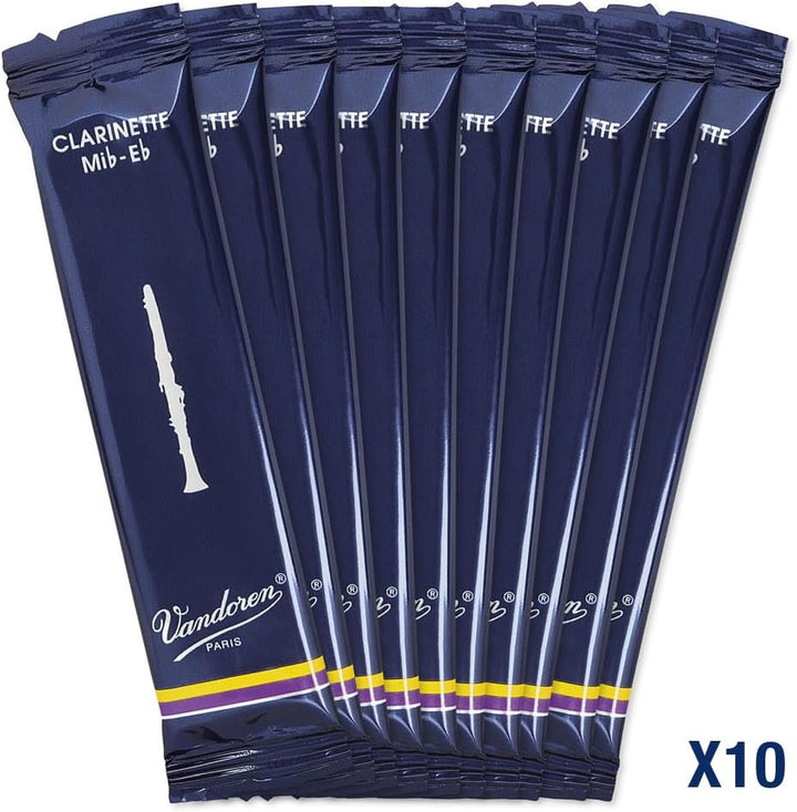 Vandoren CR114 Traditionelle Blätter für Eb-Klarinette, Stärke 4, 10 Stück, Stärke 4