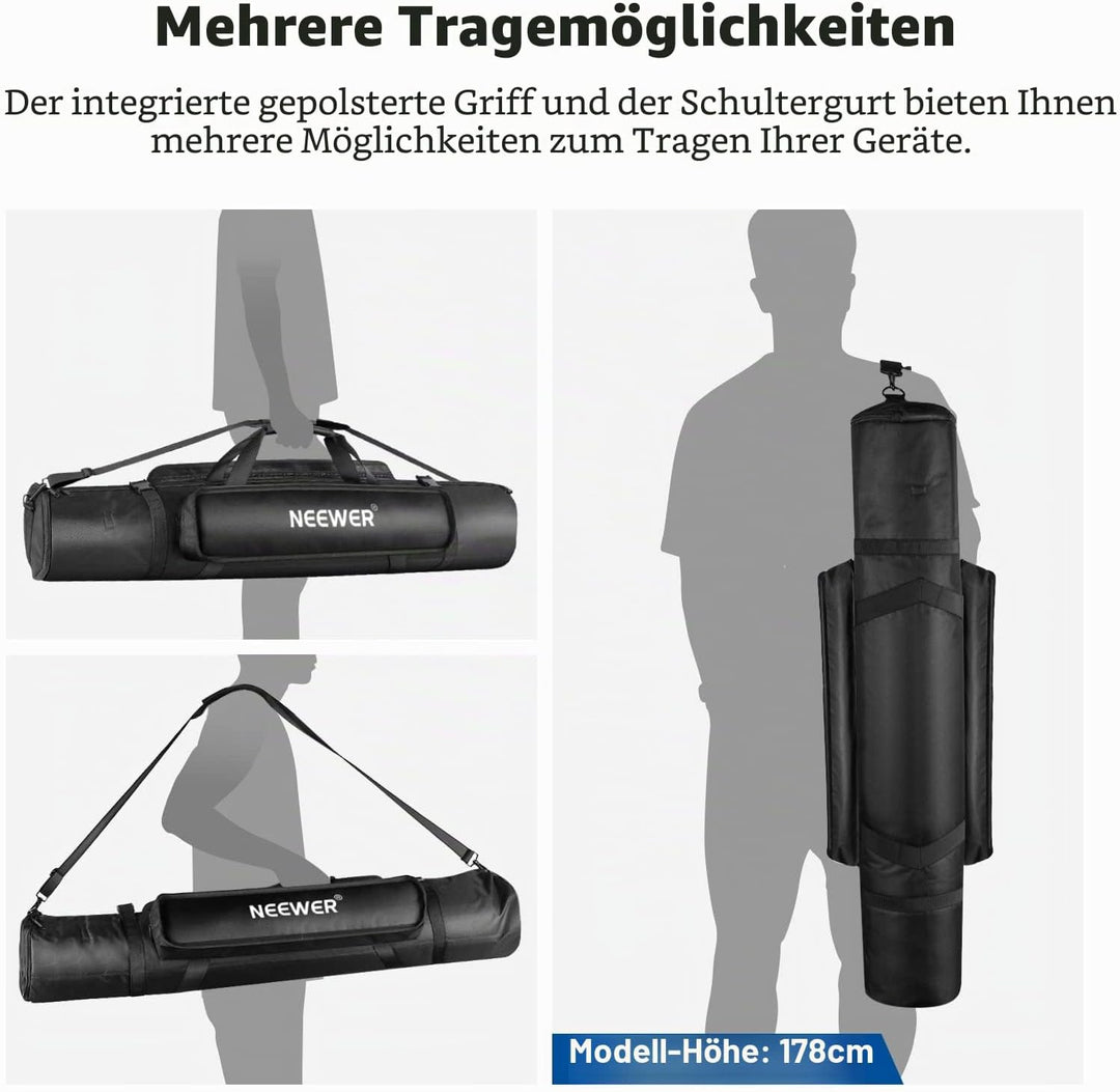NEEWER 1m Stativ Tragetasche, strapazierfähige, wasserdichte Nylontasche mit Griffen und Schultergur