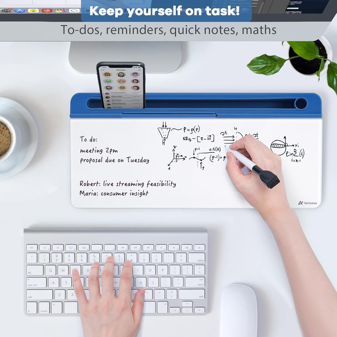 Varhomax Whiteboard aus Glas, trocken abwischbar, trocken abwischbar, To-do-Liste, Notizblock für Sc