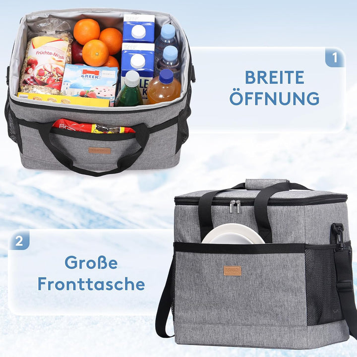 Lifewit 40L Kühltasche Gross faltbar Kühlkorb Kühlbox Isoliertasche Thermotasche Picknicktasche für