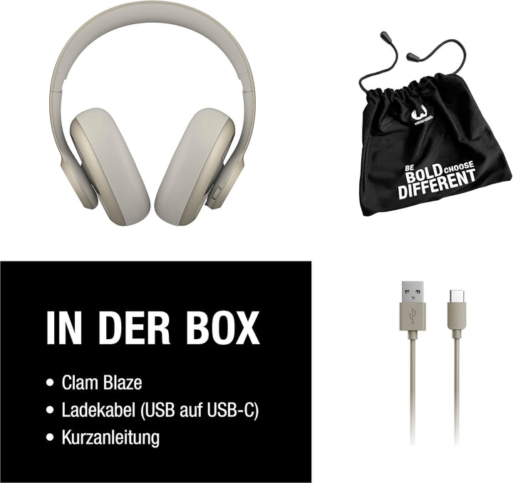 Fresh 'n Rebel Clam Ace Bluetooth Kopfhörer Over Ear mit Hybrid Active Noise Cancelling, 60 Stunden