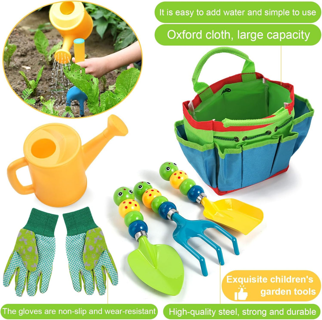 Huahuanghui Kinder Mehrzweck-Werkzeugtasche,6-teilig Kinder gartenwerkzeug Set,Gartenwerkzeug Set Im