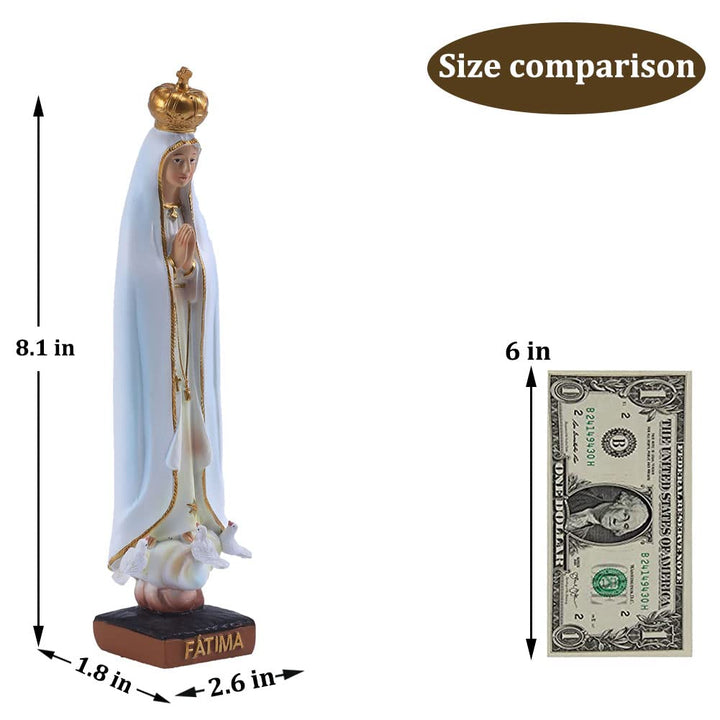 QIANLING 20,3 cm H Our Lady of Fatima Figuren, religiöse Geschenke, Our Lady of Fatima, Statue, kath