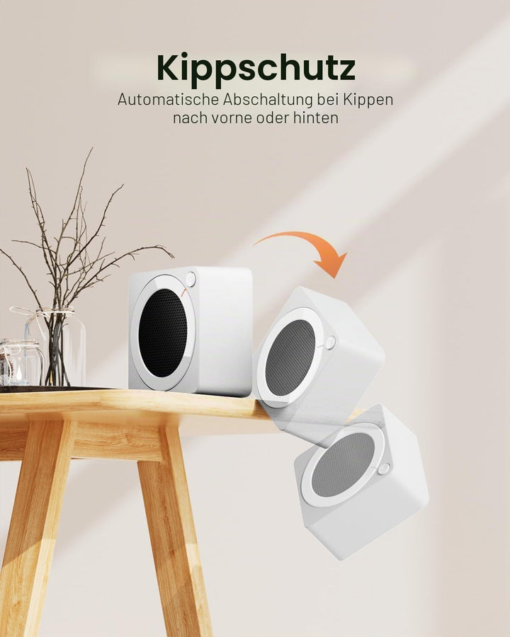 Gaiatop Mini Heizlüfter Energiesparend 500W, Heizlüfter Klein mit 2s PTC-Keramikheizung, mit Überhit