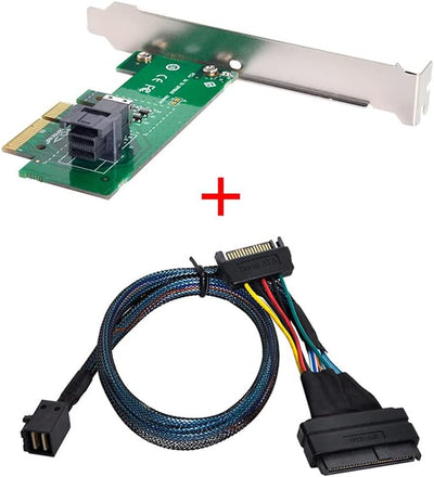 Xiwai PCI-E 3.0 4.0 auf SFF-8643 Kartenadapter und U.2 U2 SFF-8639 NVME PCIe SSD Kabel für Mainboard