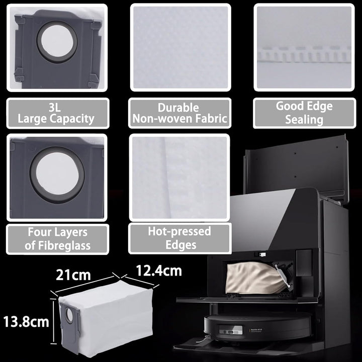 Zubehör für Roborock Saros 10 Staubsauger, 1 Dual-Hauptbürsten, 4 Seitenbürsten, 2 Filter, 4 Wischtü