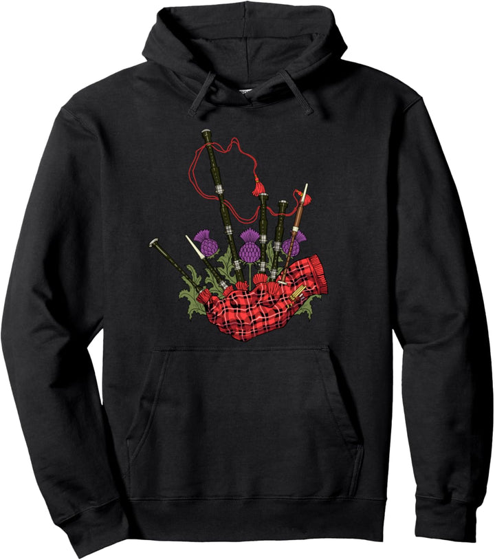 Schottische Ästhetik - Distel und Dudelsack Pullover Hoodie