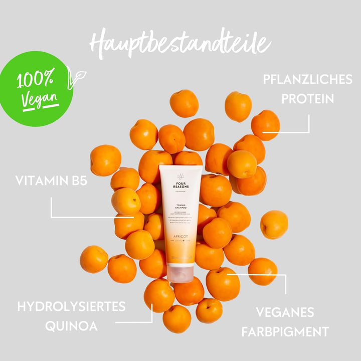 Four Reasons Farbmaske Tonisierendes Shampoo Aprikose farben 250 ML – Sulfatfreie Pigmentiertes Pfle