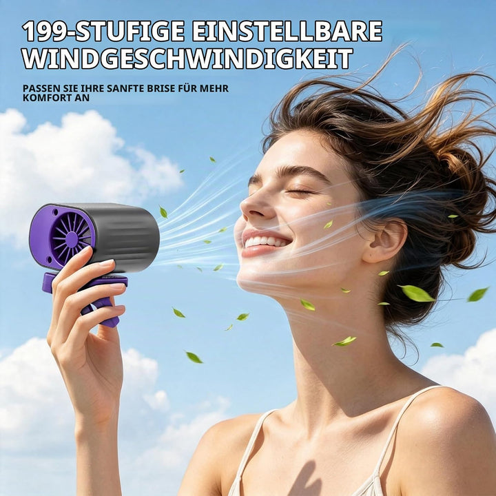 Jognee Clip-on Halbkühl Ventilator für Auto, 360° drehbar mit LED-Display