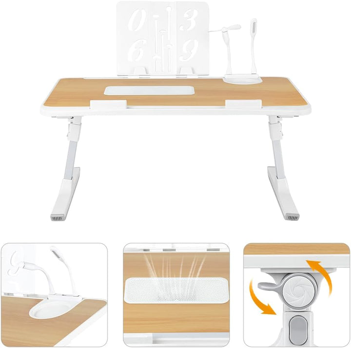 Betttisch, höhenverstellbar, mit 5 verstellbaren Winkeln, Lapdesk, faltbar, für Sofa, Studium, Lesen