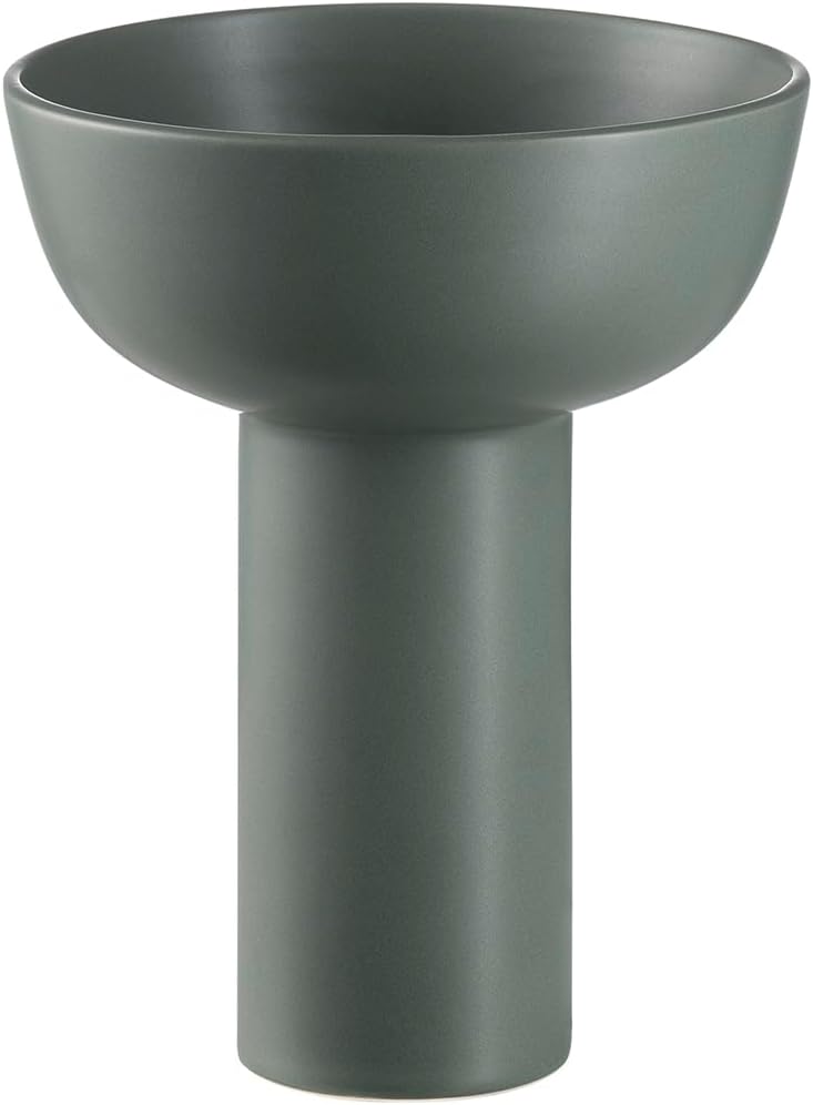 Blomus Blumenvase Miyabi, Dekovase, Vase, Steingut, Duck Green, 21 cm, 66623