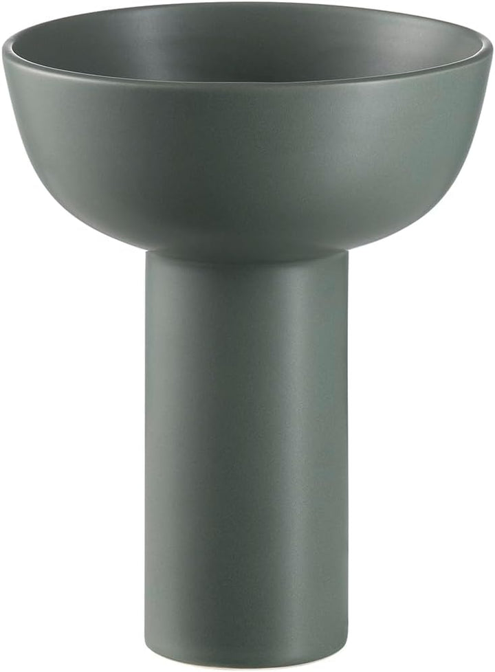 Blomus Blumenvase Miyabi, Dekovase, Vase, Steingut, Duck Green, 21 cm, 66623