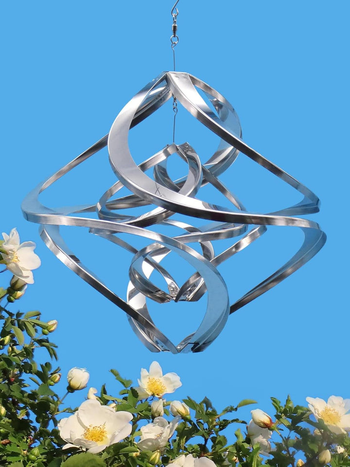 Pommerntraum ® | Edelstahlwindspiel ROSTFREI Windspiel Edelstahl Winddancer Double-Twister Twister G