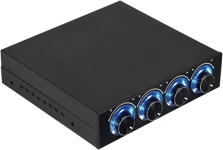 Richer-R Lüfter-Controller, 4-Kanal Lüftergeschwindigkeit Regler Kontroller Lüftersteuerung,3Pin+4Pi