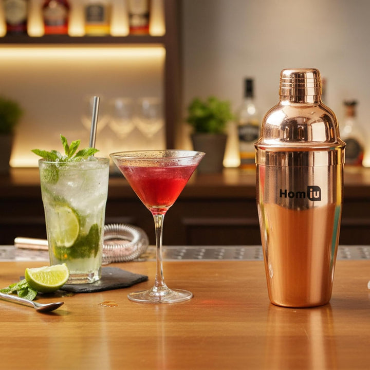 Homiu Copper Cocktail Shaker ca. 550 Milliliter Fassungsvermögen Nur von Hand waschen Cocktail Shake