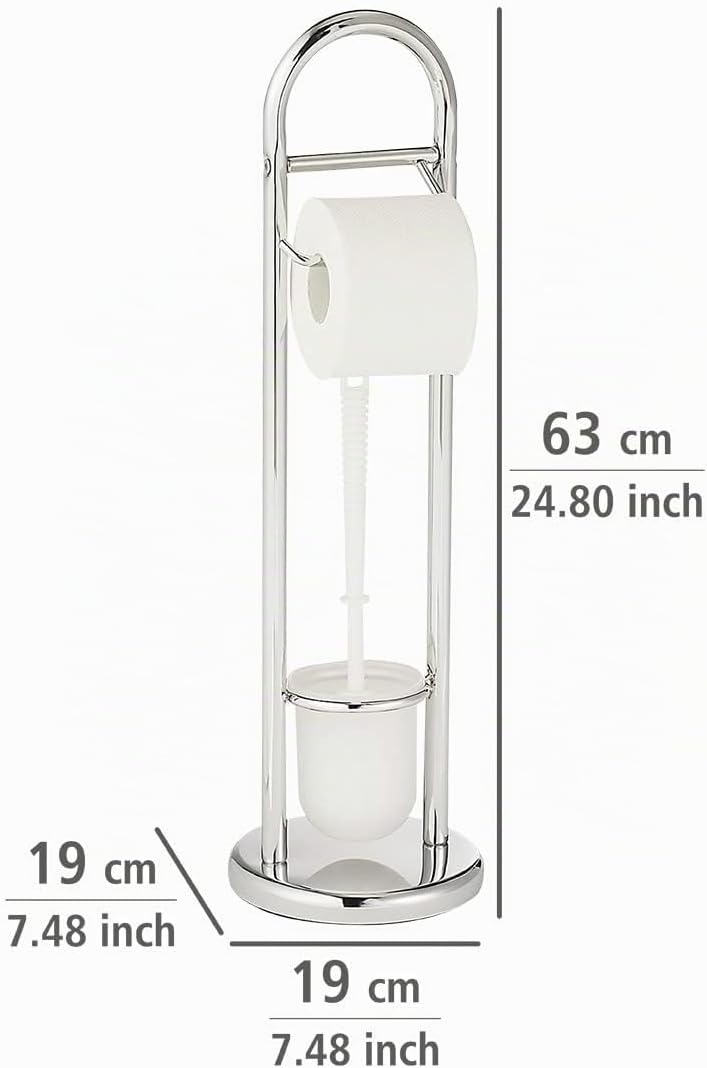 WENKO Stand WC-Garnitur Mod. Siena, Ständer für Toilettenpapier & Toilettenbürste, WC-Papierhalter,