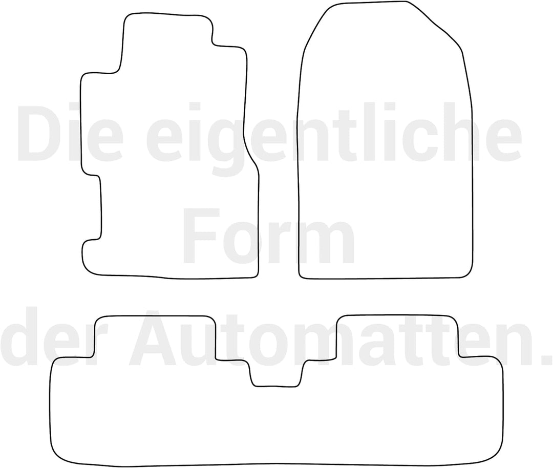 moto-MOLTICO Fussmatten Auto Velours Autoteppiche Schwarz Automatten Set 3-teilig passend für Honda