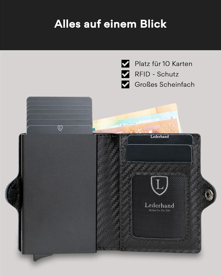 Lederhand Swipe Classic – Premium Echtleder Geldbörse handgemacht für Herren und Damen Portemonnaie
