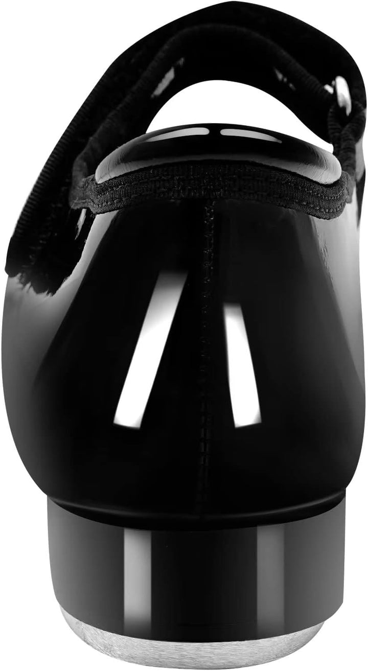 Steppschuhe,Schwarz 2,5 cm Absatzhöhe Schnüren Stepp Schuhe für Kinder Erwachsene 24 EU Klettverschl