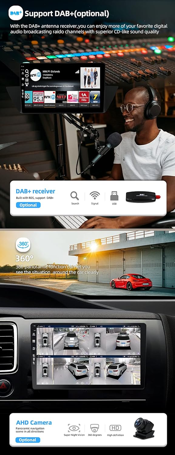 Android 12 IPS Autoradio Passt für BMW X1 E84 (2009-2015) - 4G+64G - Eingebaut DSP/Carplay/Android A