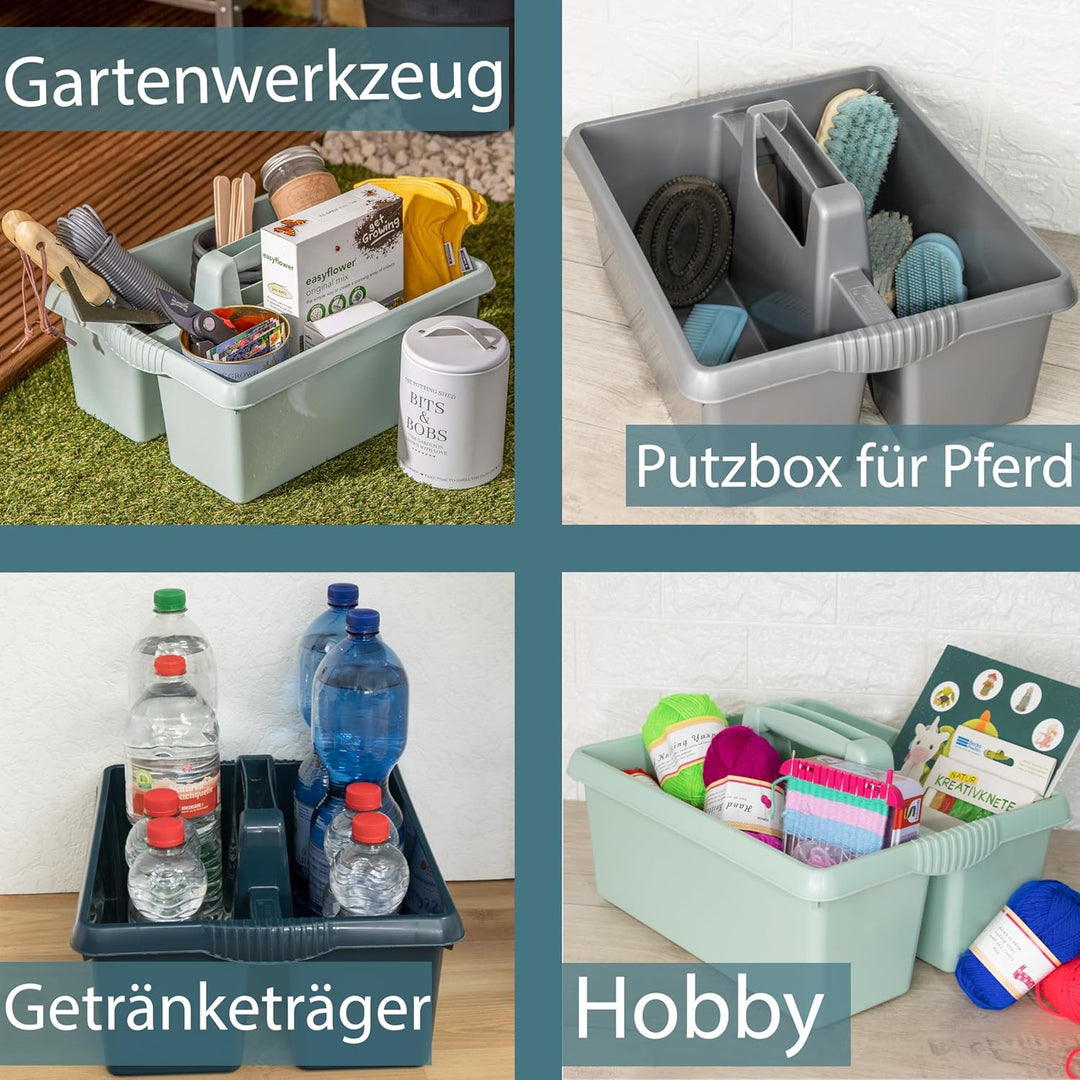 Tragbarer Organizer für Putzmittel 38x32x15 cm Dunkelblau Werkzeugträger Gartengerätekorb Schuhputzk