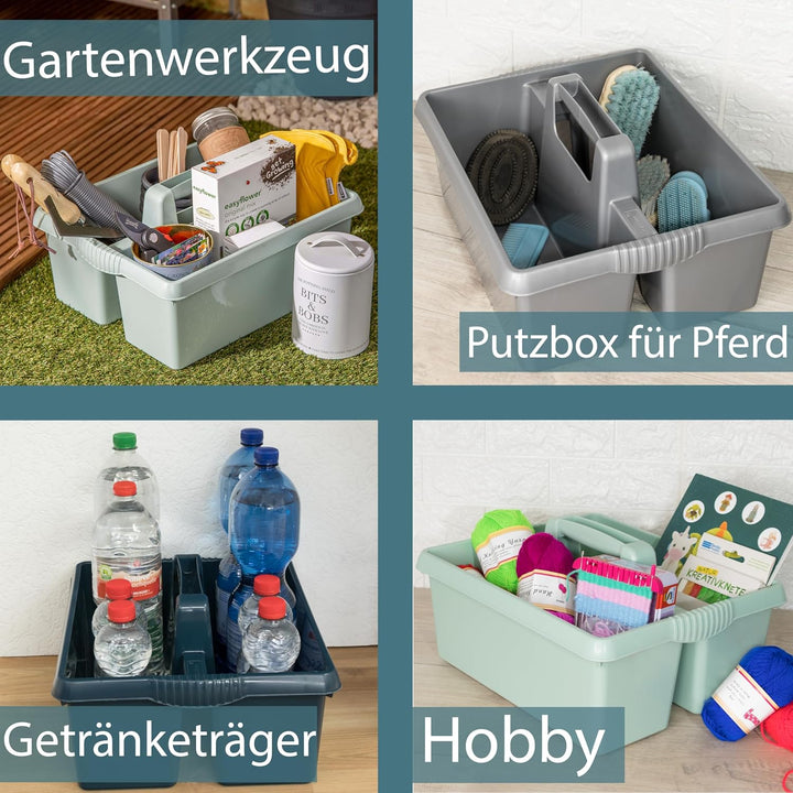 Tragbarer Organizer für Putzmittel 38x32x15 cm Dunkelblau Werkzeugträger Gartengerätekorb Schuhputzk