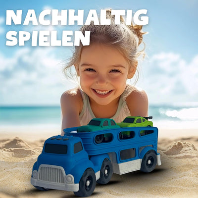 BIOPLAY® Spielzeug XXL Autotransporter aus nachhaltigem Bio-Kunststoff | für Jungen und Mädchen | Ki