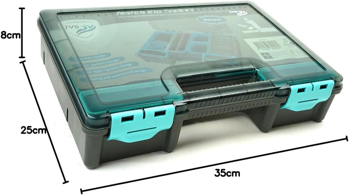 JVS Match Rig Topbox - Wasserdicht - 35 x 25 x 8 cm - Angelkoffer - Aufbewahrungsbox - Tacklebox, Ma