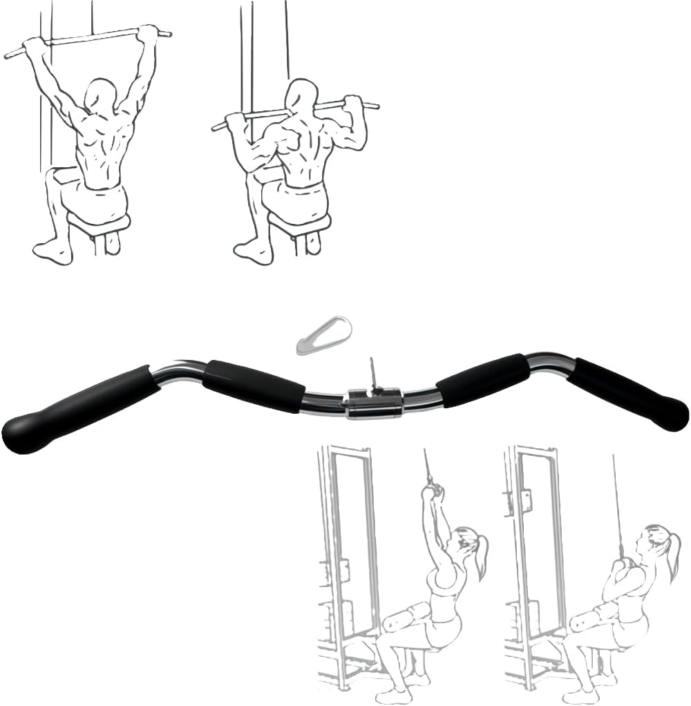 qibylift Latzugstange, Kraftstation Latzug Griff, LAT Pull Down Bar Krafttraining Griffe für Kabelzu