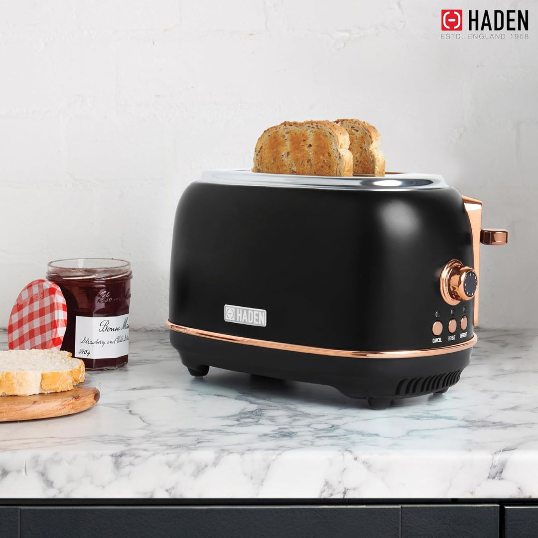 Haden Heritage Black and Copper 2 Scheiben Toaster, schwarz