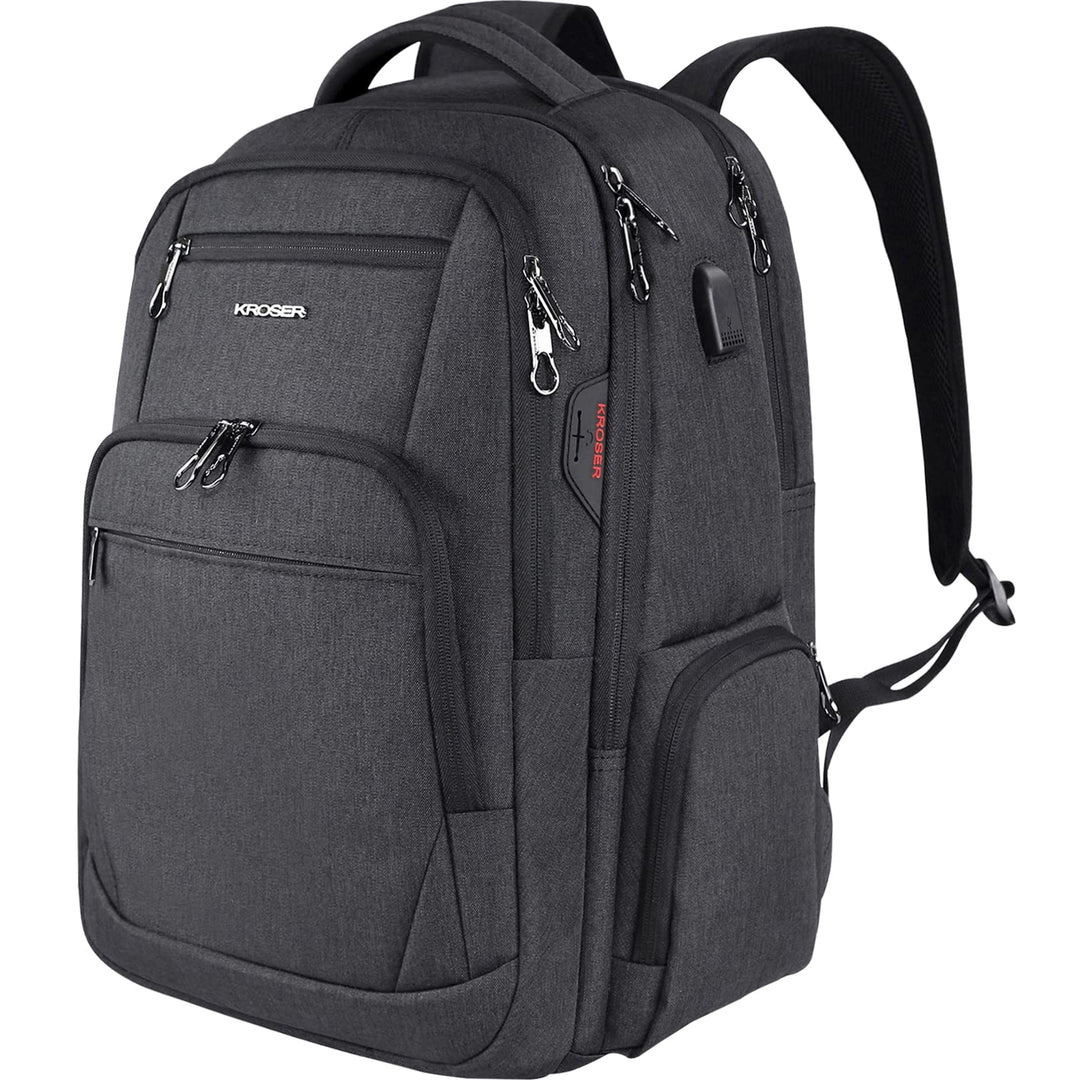 KROSER Laptop Rucksack 17,3'' Business Rucksack Schulrucksack Grosser Wasserdicht Taschen Reise Back
