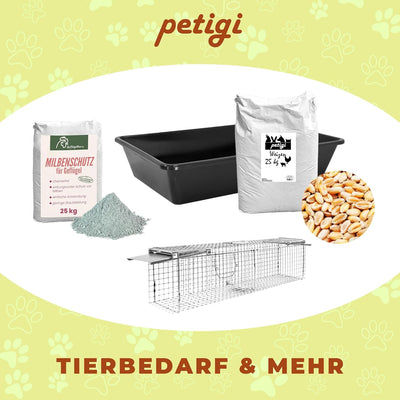 Petigi Urgesteinsmehl 25 kg Geflügeleinstreu Staubbad Sandbad Steinmehl Zeolith für Hühner Wachteln