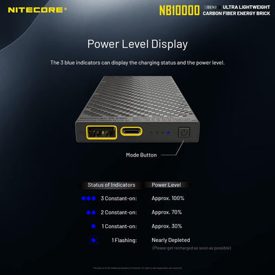 Nitecore NB10000 Externer Akku 10.000 mAh, Schwarz Single, Single