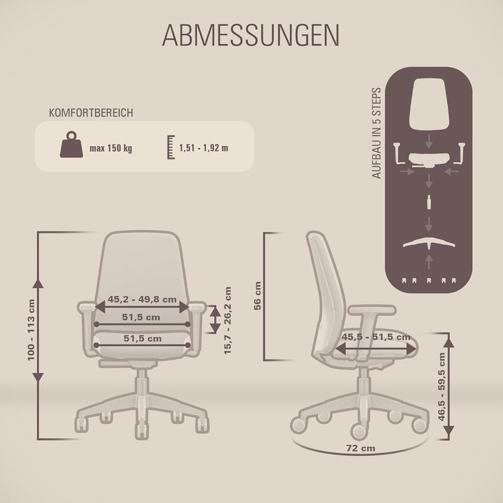 Interstuhl Style Soft Ergonomischer Bürostuhl – Gepolsterter Schreibtischstuhl mit Automatik-Mechani