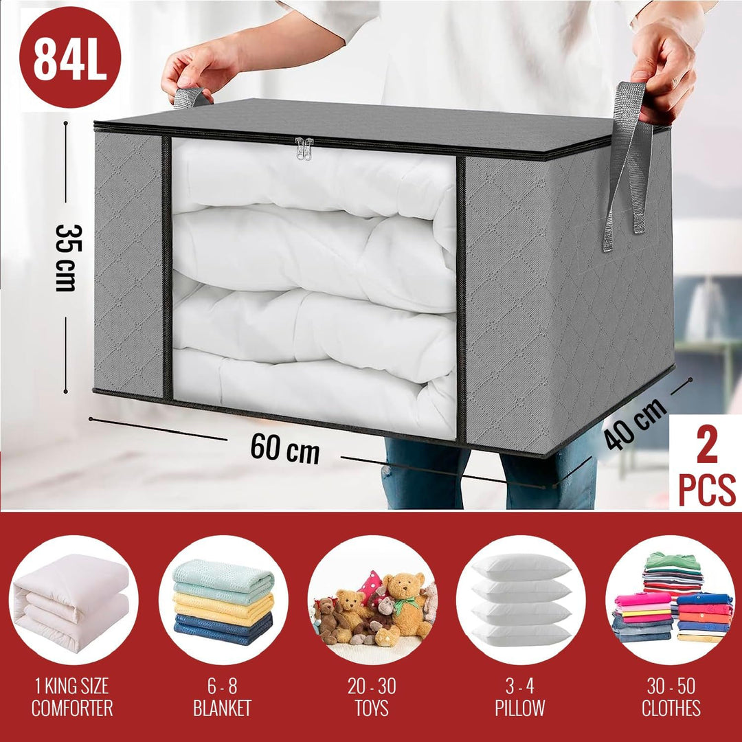 edihome, Aufbewahrungstasche, (2 Stück), Kleideraufbewahrung, Kleiderschrank organizar, Unterbett Au