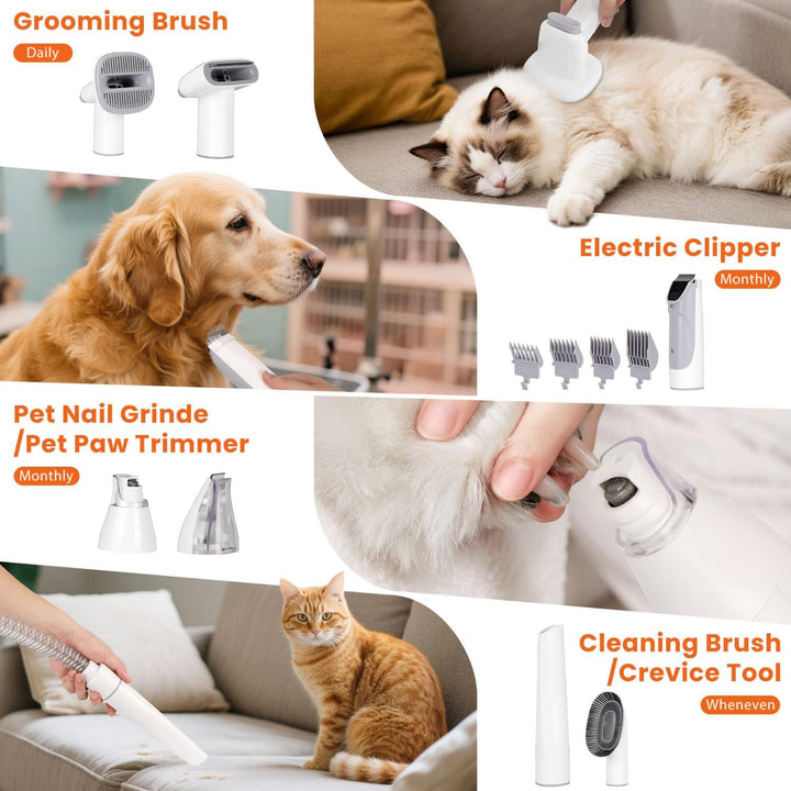 Nobleza Hundeschermaschine mit Staubsauger, Super Saugkraft mit 12000 Pa Saugt 99.99% der Tierhaare,