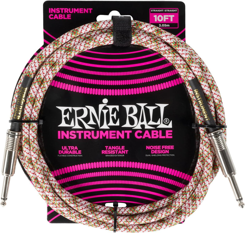 Ernie Ball Geflochtenes Gitarrenkabel, Gerade/Gerade, 3 m - Emerald Argyle Emerald Argyle 3,05 m Ger