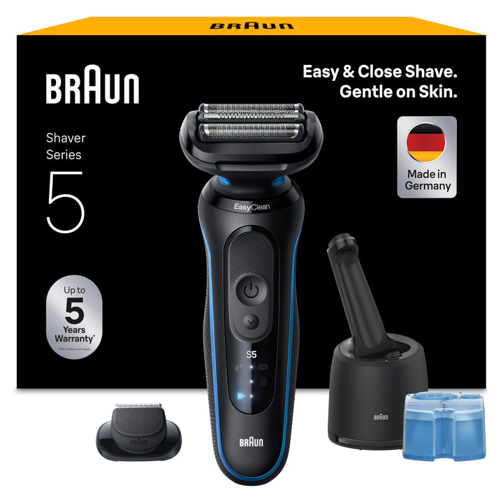 Braun Series 5 Elektrorasierer Herren, Rasierapparat mit 50 Min. Akku, 4in1 SmartCare Reinigungsstat