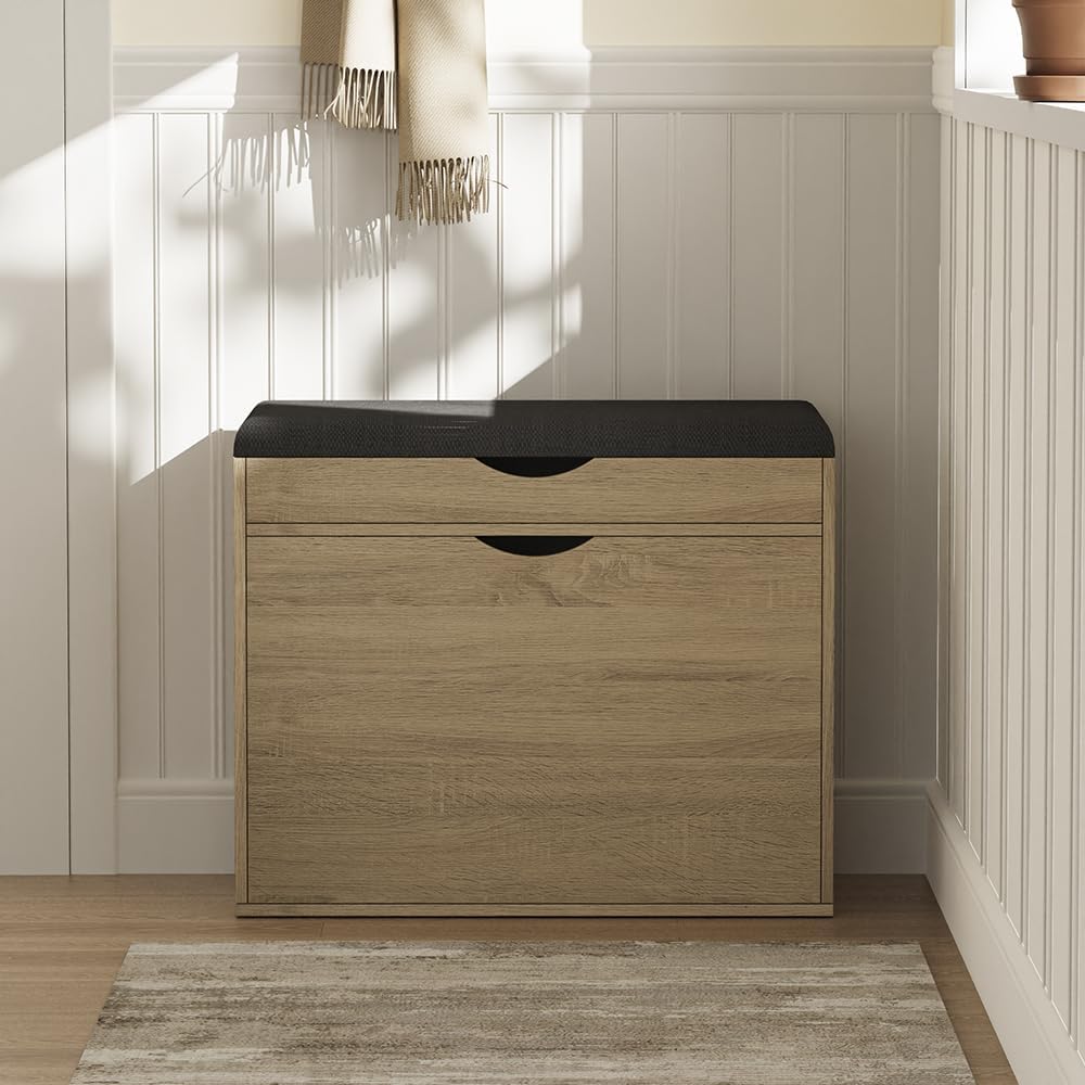 Vicco Schuhbank Schufy, Sonoma, 60 x 51 cm mit 2 Fächern, Sonoma