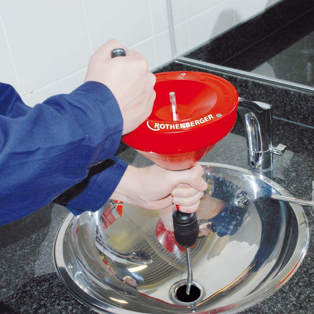 ROTHENBERGER 72095 ROSPI 8 H+E Plus, Hand- und Elektro-Rohrreinigungsgerät, 20mm-50mm Arbeitsbereich