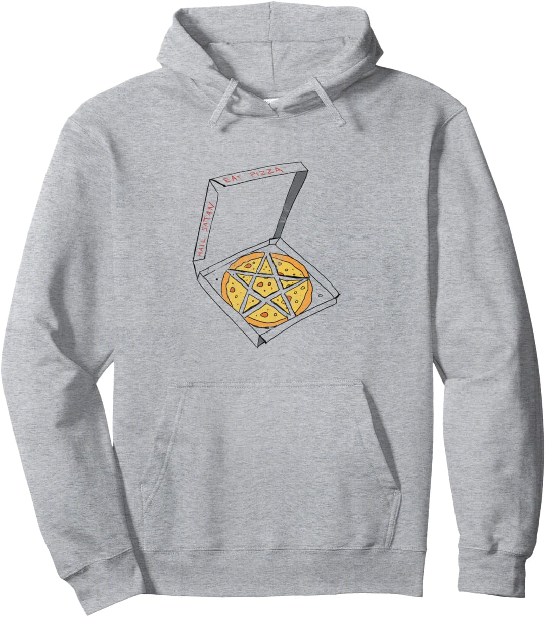 Hail Satan Eat Pizza Occult Gothic Grunge Satan Devil Black Pullover Hoodie