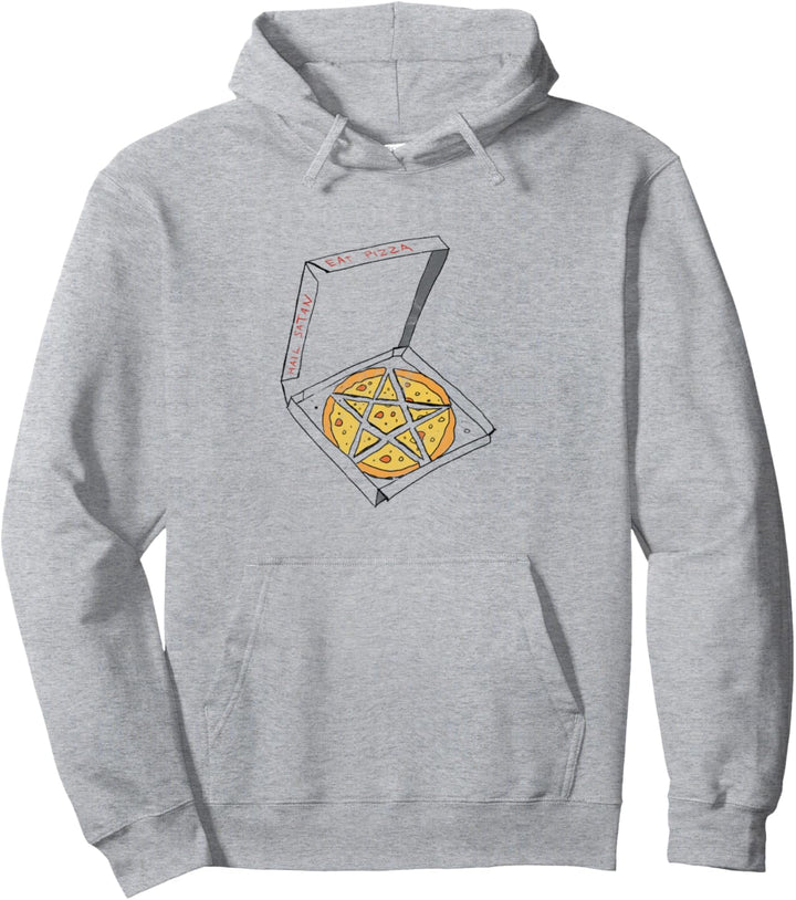 Hail Satan Eat Pizza Occult Gothic Grunge Satan Devil Black Pullover Hoodie