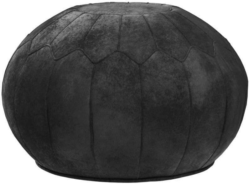 Poufs&Pillows Premium XL Echtleder Pouf - Handgefertigt - gefüllt geliefert - Ottoman Sitzsack Fussh