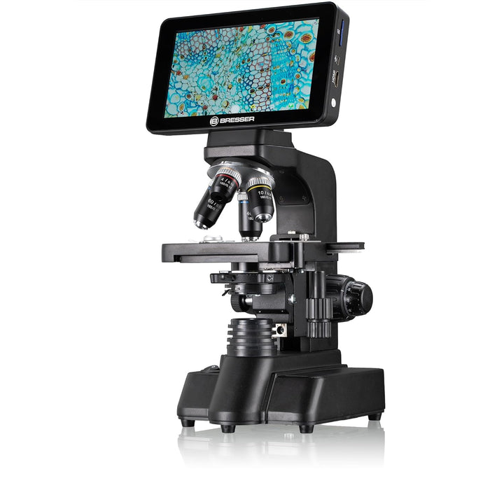 Bresser LCD-Mikroskop Researcher mit Touch-Display für 44–700-fache Vergrösserung, Kondensor, Kreuzt
