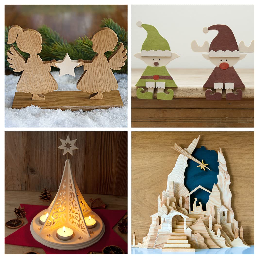 FEINSCHNITTkreativ Best-of-Weihnachten – 24 festliche Ideen zum Sägen | Moderne Laubsägevorlagen für