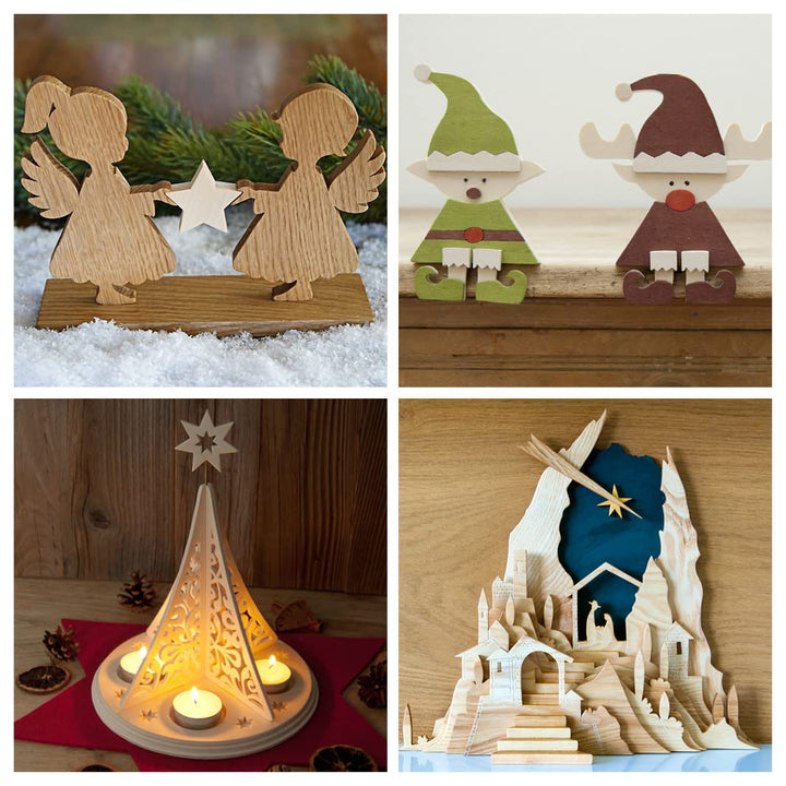 FEINSCHNITTkreativ Best-of-Weihnachten – 24 festliche Ideen zum Sägen | Moderne Laubsägevorlagen für
